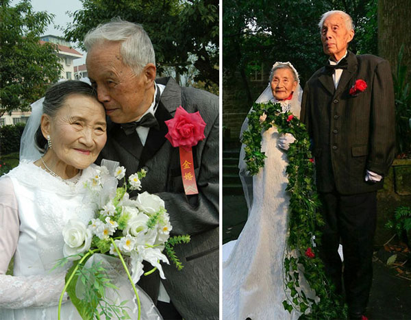 98 ετών ζευγάρι αναπαριστά το γάμο του 70 χρόνια μετά! - Εικόνα 1