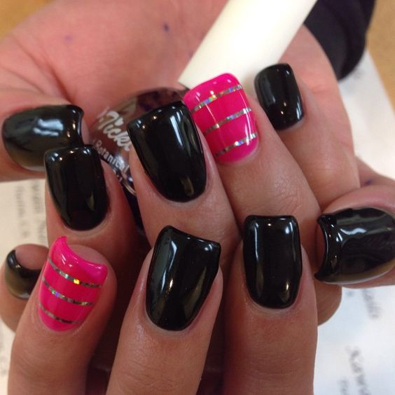 Φανταστική η καινούρια τάση της μόδας με μαύρο και ρόζ νύχια.! - Εικόνα11