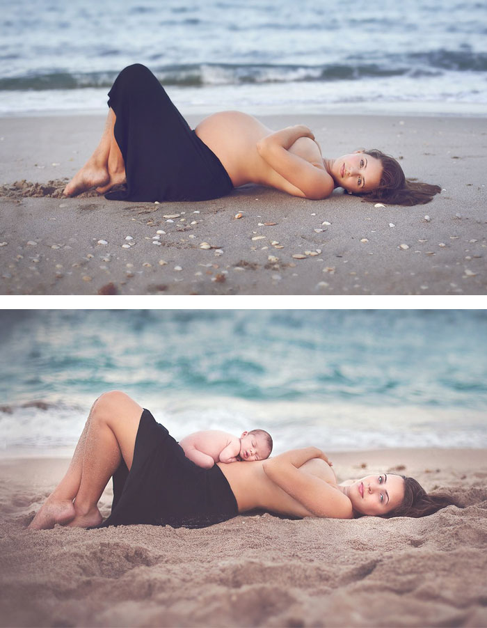Γλυκές και δημιουργικές φωτογραφίες μαμάδων πριν και μετά τη γέννα!!! - Εικόνα 16