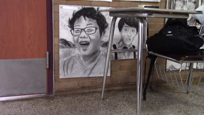 Μαθητής λυκείου ζωγραφίζει κρυφά και τους 411 συμμαθητές του !!! - Εικόνα 8