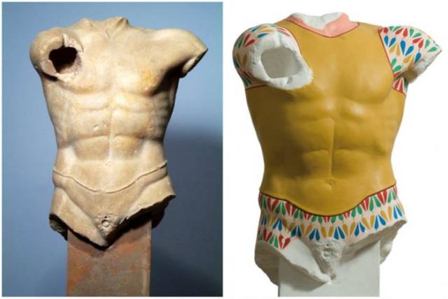 Για όσους δεν το γνωρίζουν τα αρχαία Ελληνικά αγάλματα ήταν καλυμμένα με έντονα χρώματα - Εικόνα 1