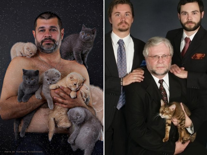Πορτραίτα ανδρών με τις γάτες τους όχι και τόσο νορμάλ! - Εικόνα 16