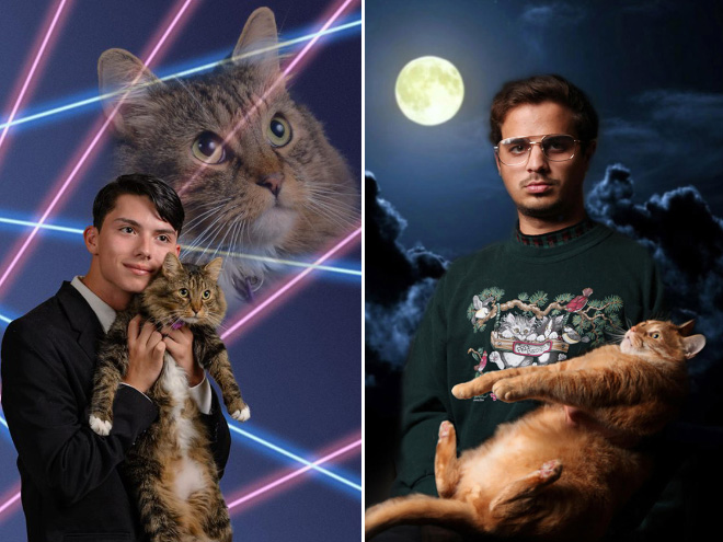 Πορτραίτα ανδρών με τις γάτες τους όχι και τόσο νορμάλ! - Εικόνα 2