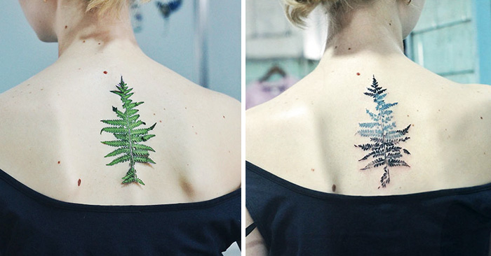 Tattoo Artist Χρησιμοποιεί Αληθινά Φύλλα και Λουλούδια για Μοναδικά Τατουάζ...! - Εικόνα 2