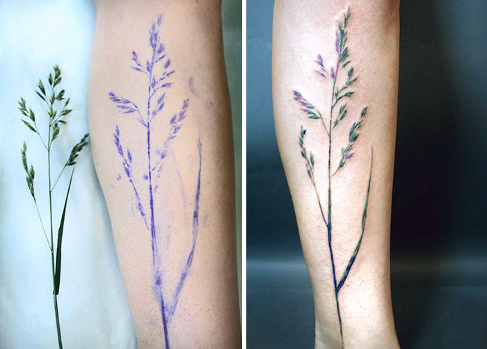 Tattoo Artist Χρησιμοποιεί Αληθινά Φύλλα και Λουλούδια για Μοναδικά Τατουάζ...! - Εικόνα 8