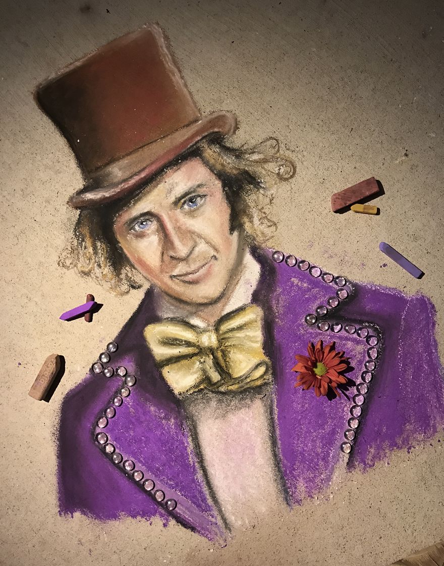 Ο Willy Wonka ζωγραφισμένος με αληθινά γλυκά - Εικόνα 2