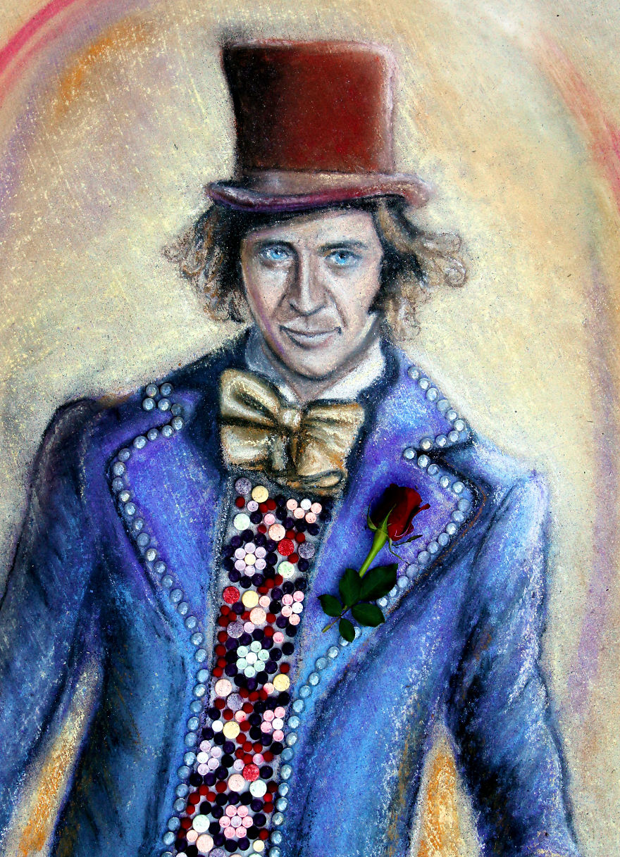 Ο Willy Wonka ζωγραφισμένος με αληθινά γλυκά - Εικόνα 3
