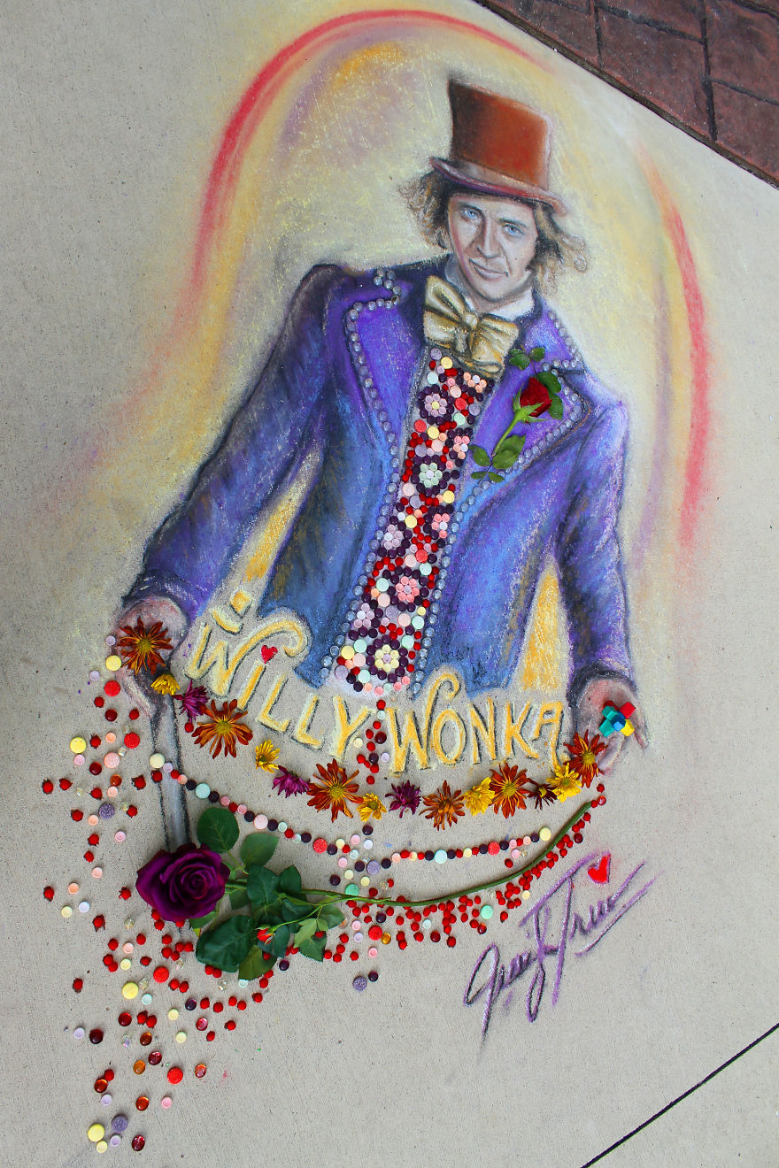 Ο Willy Wonka ζωγραφισμένος με αληθινά γλυκά - Εικόνα 4