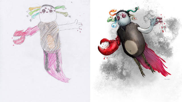 Καλλιτέχνες αναδημιούργησαν σχέδια παιδιών με τερατάκια και τα αποτέλεσμα είναι εκπληκτικό - Εικόνα 5