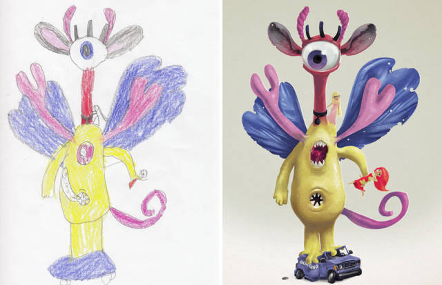 Καλλιτέχνες αναδημιούργησαν σχέδια παιδιών με τερατάκια και τα αποτέλεσμα είναι εκπληκτικό - Εικόνα 67