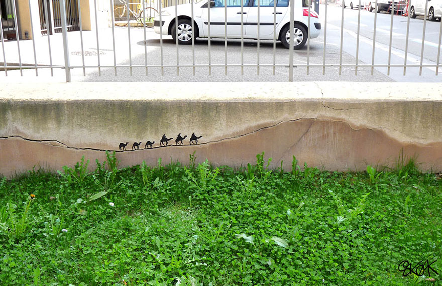 28 έξυπνα γκράφιτι που αλληλεπιδρούν με το περιβάλλον τους - Εικόνα 12