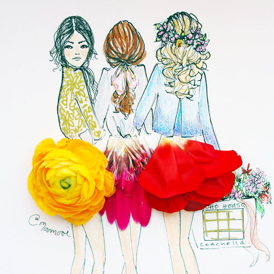 Σχέδια μόδας φτιαγμένα από λουλούδια και λαχανικά - Εικόνα 27