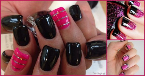 Φανταστική η καινούρια τάση της μόδας με μαύρο και ρόζ στα νύχια.!
