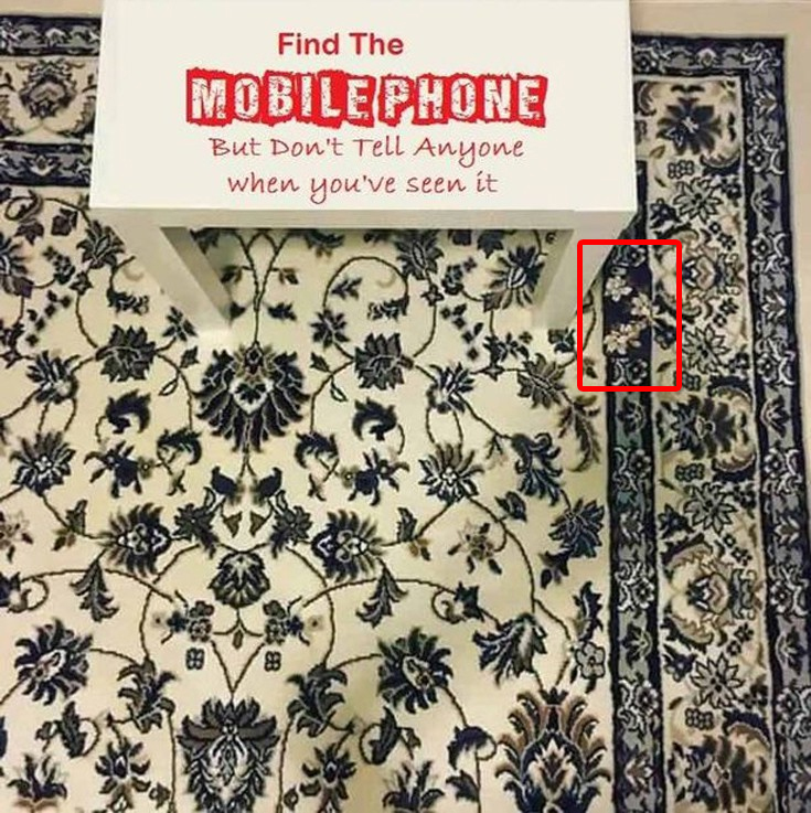 Μπορείτε να βρείτε το κινητό τηλέφωνο που βρίσκεται πάνω στο χαλί;