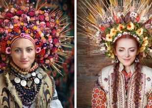 Ουκρανές τιμούν την πολιτιστική κληρονομιά τους φορώντας παραδοσιακά στέμματα