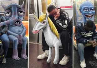 Καλλιτέχνης προσθέτει... αλλόκοτα πλάσματα δίπλα σε ανθρώπους στο μετρό