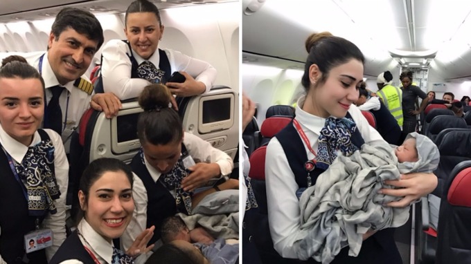 Γέννησε στα 42.000 πόδια -Αεροσυνοδοί και επιβάτες τη βοήθησαν [εικόνες]